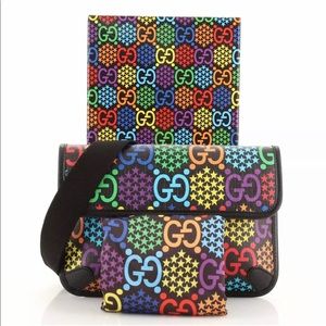 Gucci Waist Belt Fanny Pack Multi Psychedelic Gg Supreme Canvas Cross Body Bag